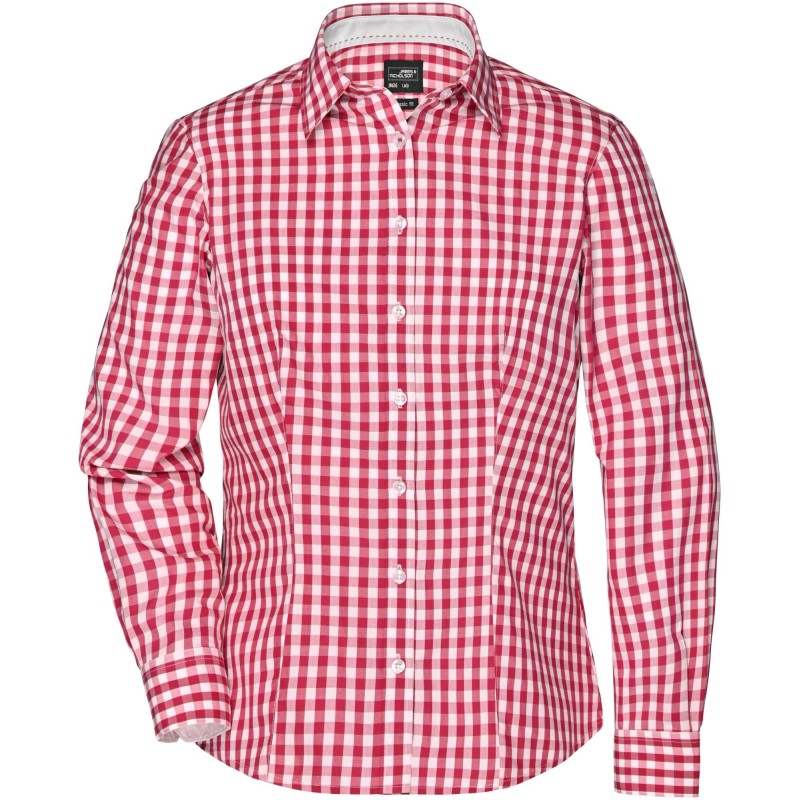 JN616 Ladies' Checked Blouse