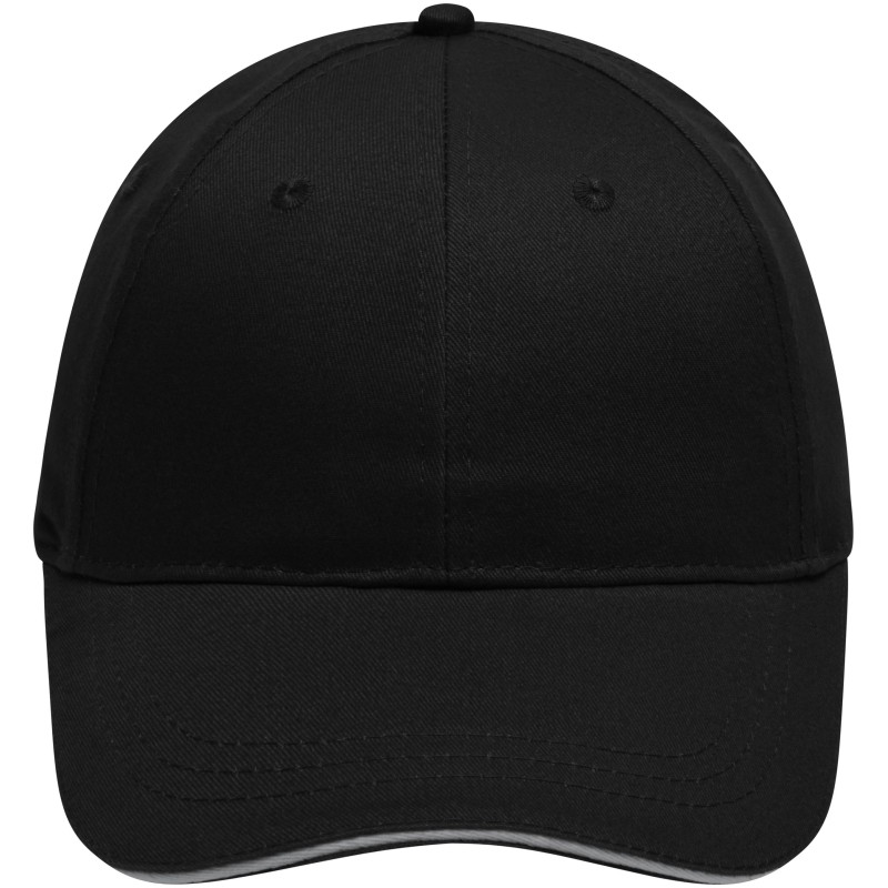 MB6212 6 Panel Brushed Sandwich Cap