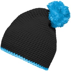 MB7964 Pompon Hat with Contrast Stripe