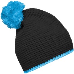 MB7964 Pompon Hat with Contrast Stripe