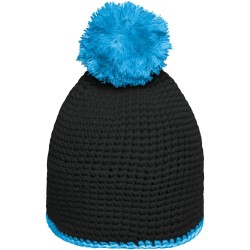 MB7964 Pompon Hat with Contrast Stripe