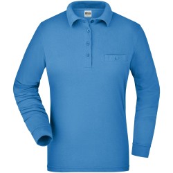 JN865 Ladies' Workwear Polo Pocket Longsleeve