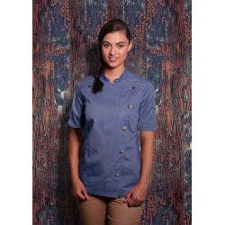 JF 21 Short-Sleeve Ladies' Chef Jacket Jeans-Style